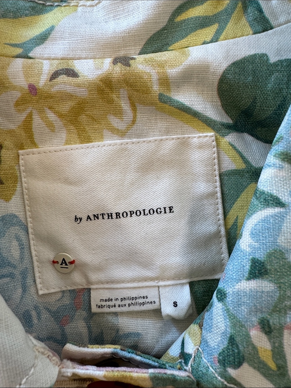 Anthropologie Floral Hydrangea Trench Coat - White with Green, Pink & Blue - Picture 4 of 5